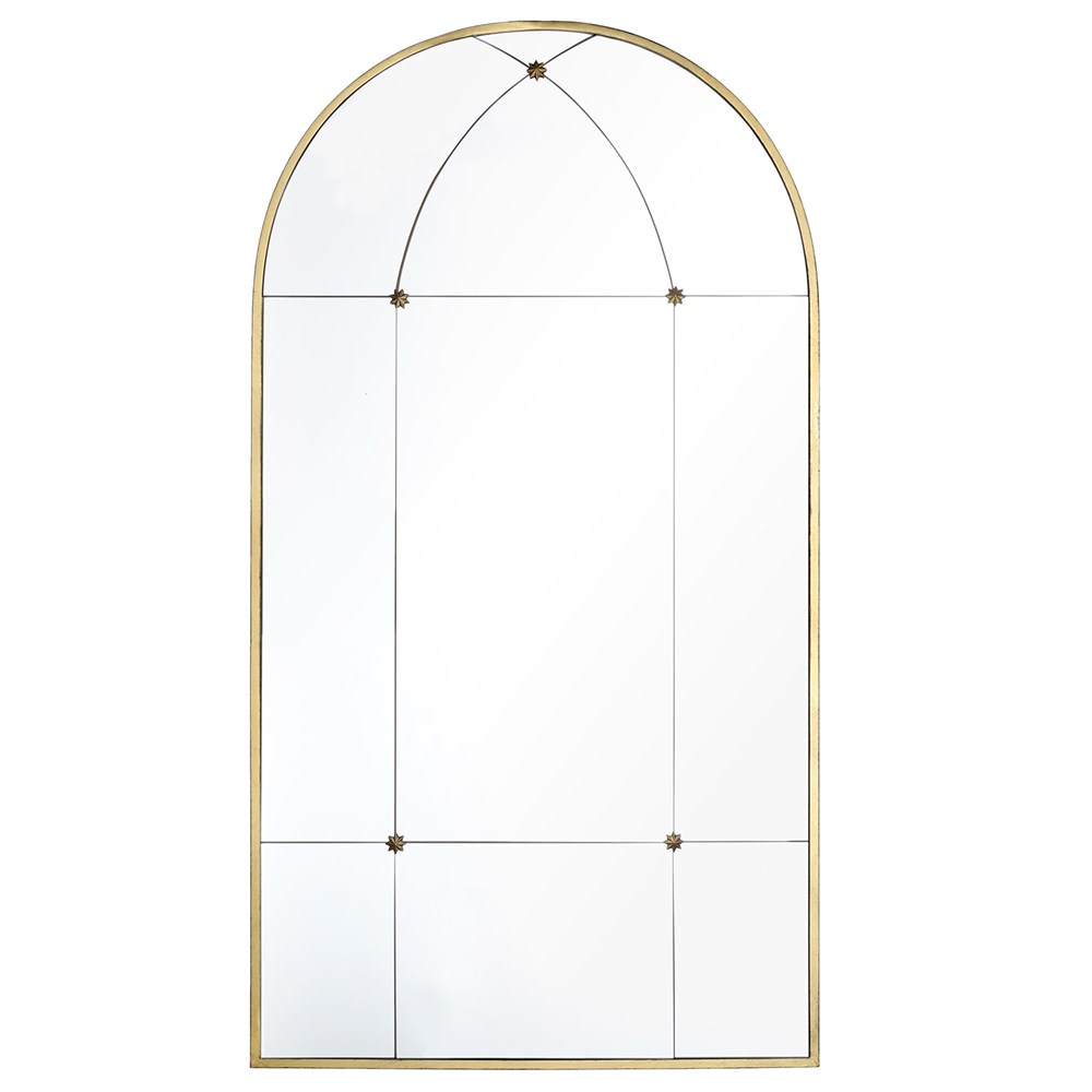 RENAISSANCE ARCHED WALL MIRROR w/METAL FRAME  