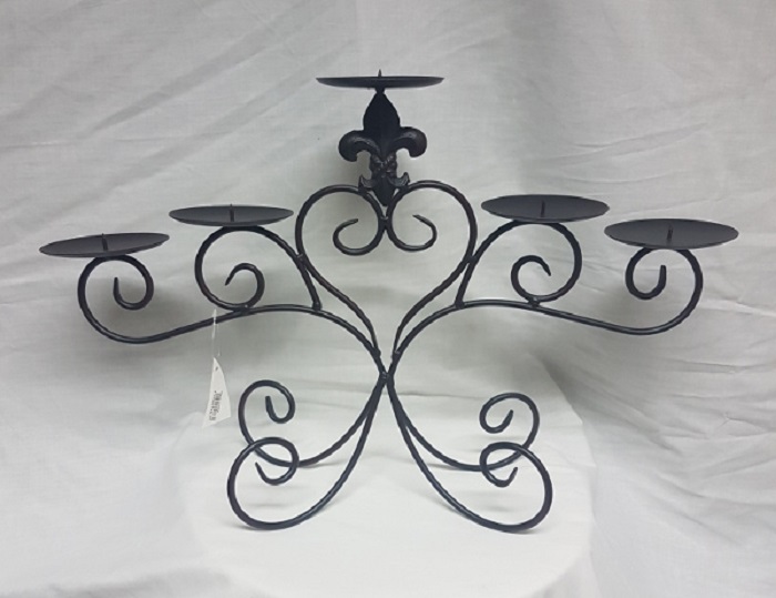 Metal Candle Holder Black   