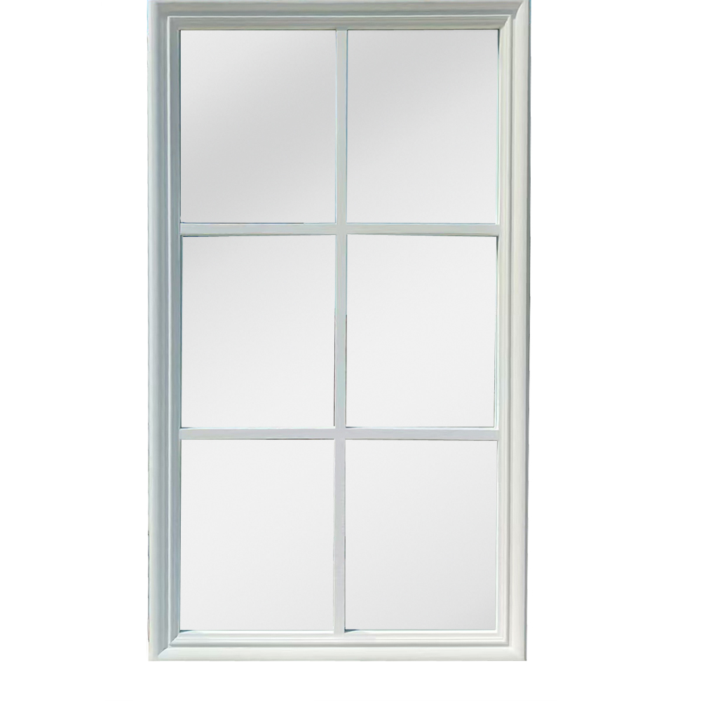 Matt white frame wall mirror
