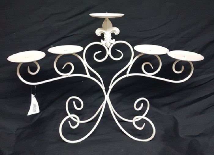 Metal Candle Holder White    