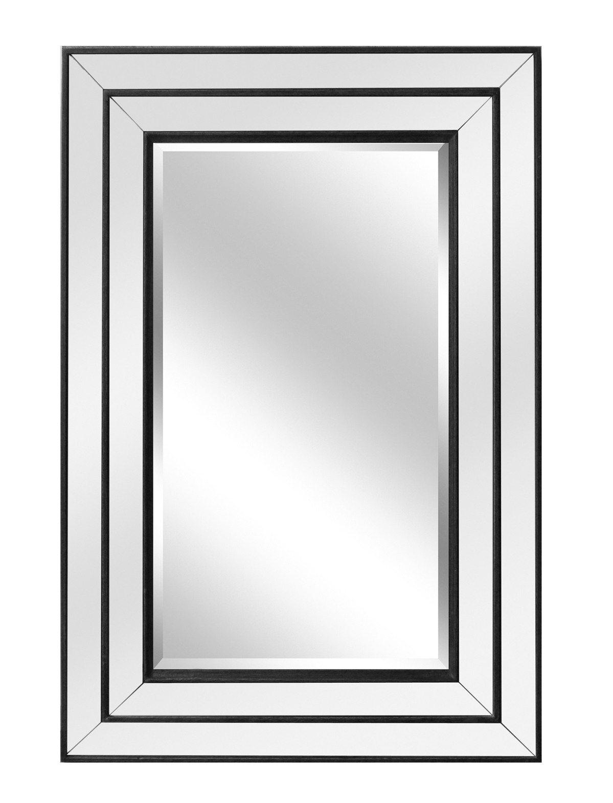 Modern styling Black frame with bevel mirror