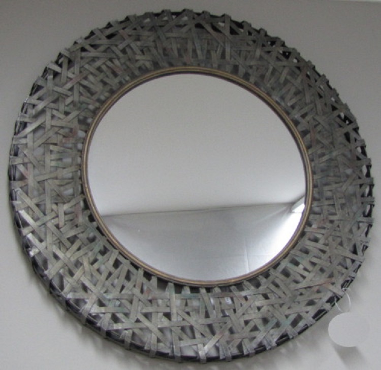 Metal Woven  Round Mirror   