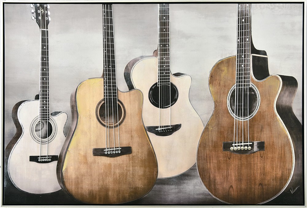 Four Guitars Framed