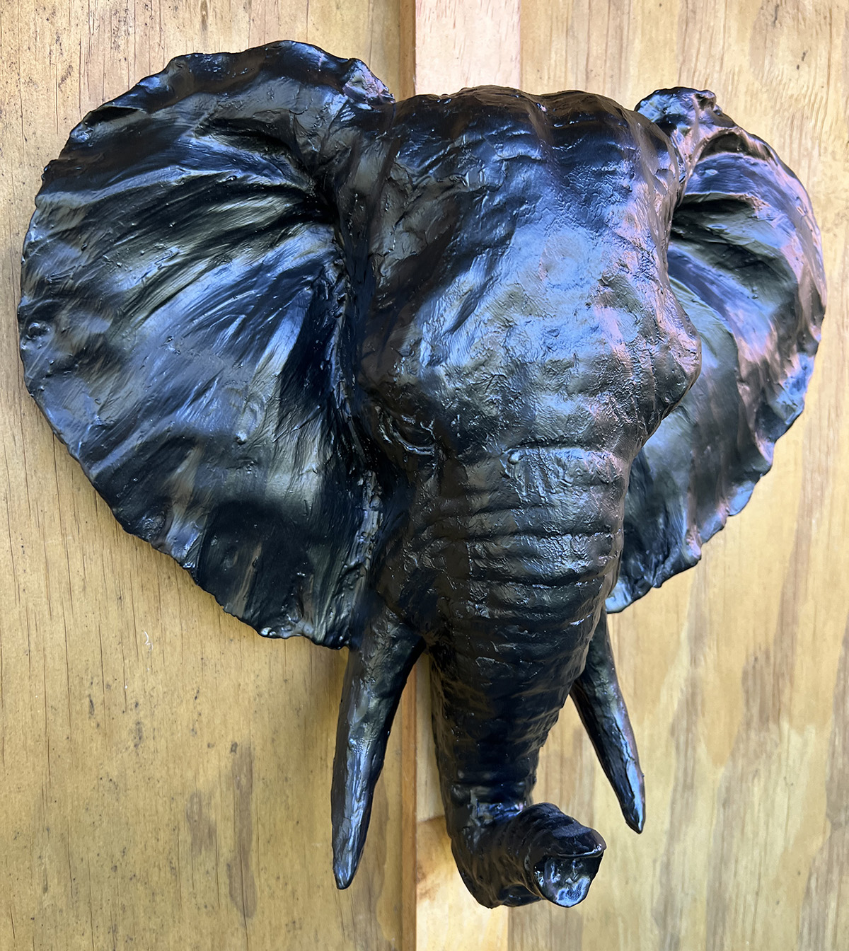 Elephant Wall Plaque - Black