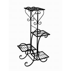 Metal Plant Stand -4 Shelf-BLK