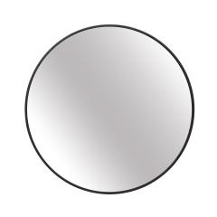 Black Round Mirror with Steel Frame