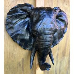 Elephant Wall Plaque - Black