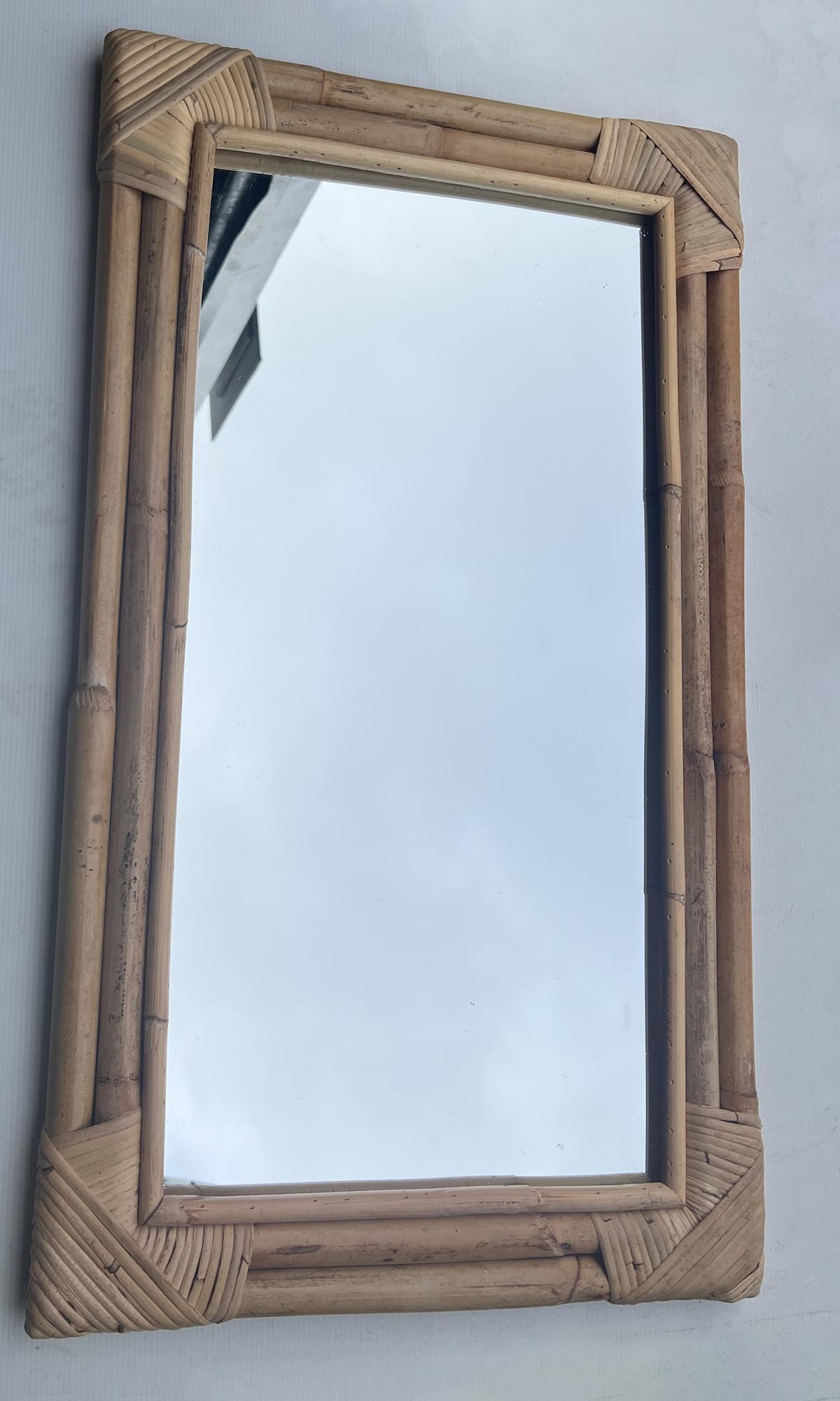 Bamboo frame mirror 